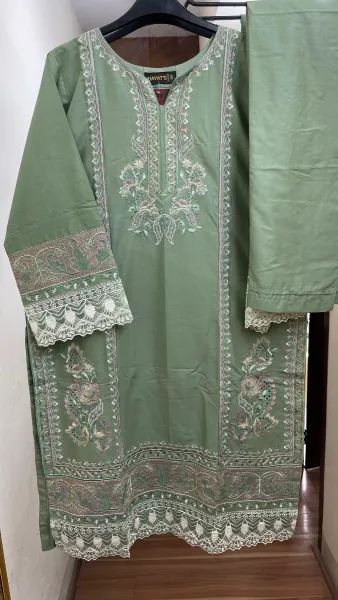 Pakistani Original Hayat Stitched Cotton Co-ords 2 Pcs _ Mint 